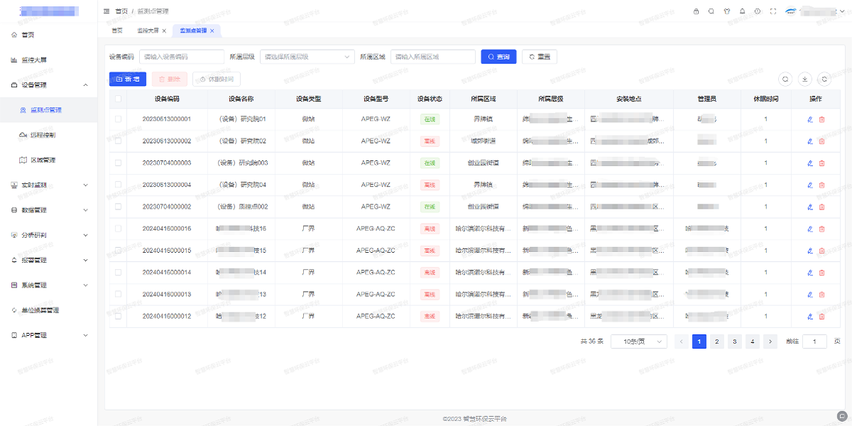 智慧環(huán)保云平臺